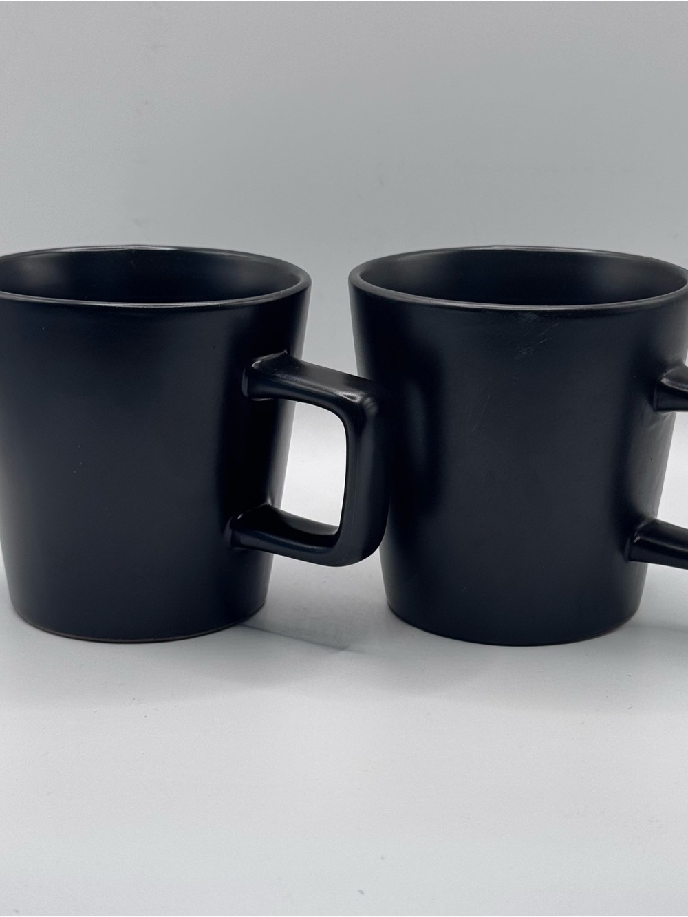STONE + LAIN Matte Black Stoneware Coffee Mugs, Set Of 2